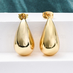Teardrop Brass Stud Earrings&nbsp;EJEW-Q015-20A-G