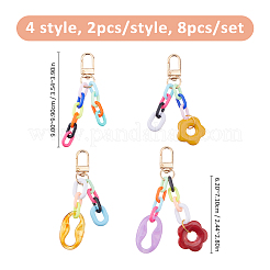 8Pcs 4 Style Acrylic Pendant Decorations&nbsp;HJEW-FH00307