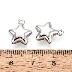 合金ペンダント  スターのチャーム  プラチナ  14x12x5mm  穴：1.4mm&nbsp;PALLOY-T091-38P