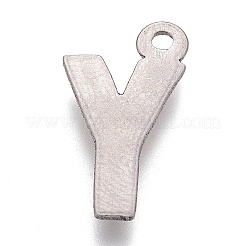 変色しにくい304ステンレススチールペンダント  アルファベット  文字.y  16x9x2mm  穴：1.4mm&nbsp;STAS-H119-01P-Y