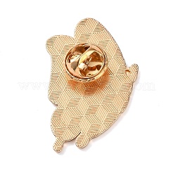 蝶エナメルピン  バックパック用合金ラペルピンバック  グリーン  38.5x24mm&nbsp;JEWB-I054-02KCG-05