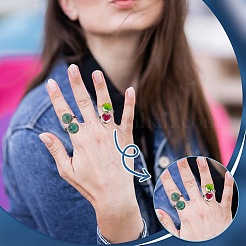 14Pcs 304 Stainless Steel Open Cuff Ring Findings&nbsp;FIND-PH0002-56B