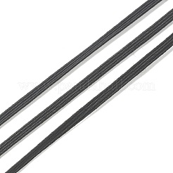 フラット編み弾性ロープコード  ヘビーストレッチニットエラスティック  ブラック  3.5mm  約9~10 M /袋&nbsp;LS-EC-XCP0001-14