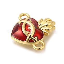 Brass Enamel Sacred Heart of Jesus Links Connector Charms&nbsp;KK-M101-06G