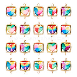 25Pcs Polymer Clay Heart & CCB Square Frame Links Connector Charms&nbsp;CLAY-TADJ0001-05