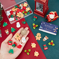 40Pcs 10 Styles Christmas Theme Opaque Resin Cabochons&nbsp;CRES-SC0002-57