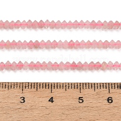 天然石ローズクォーツビーズ連売り  双円錐形  多面カット  3x2mm  穴：0.6~0.7mm  約194~196個/連  15.28~15.43インチ（38.8~39.2cm）&nbsp;GG-CBAA9B4-A07-02