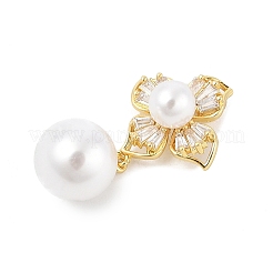 Brass Micro Pave Cubic Zirconia Pendants&nbsp;KK-P299-12G