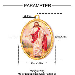 Religion Printed 304 Stainless Steel Pendants&nbsp;SA-OY003-86G