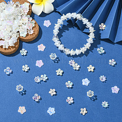 300Pcs 6 Styles ABS Plastic Imitation Pearl & Acrylic Bead Caps&nbsp;OACR-SC0002-35