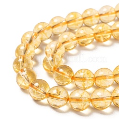 Natural Citrine Beads Strands&nbsp;G-E326-8mm-01