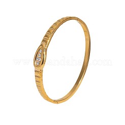 304 Stainless Steel Rhinestone Hinged Bangles for Women&nbsp;FS-WGE0196-02