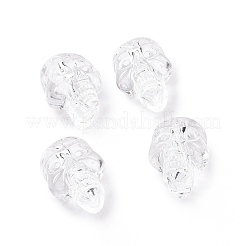 透明なアクリルビーズ  スカル  透明  23x17x15mm  穴：3.8mm&nbsp;X-OACR-P013-01