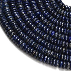 天然石ラピスラズリビーズ連売り  ロンデル  グレードAB  グレードAB  10x3~5.5mm  穴：0.8mm  約87~101個/連  15.75''（40センチメートル）&nbsp;G-H329-B01-6x10mm