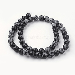 Natural Snowflake Obsidian Bead Strands&nbsp;G-G735-72-8mm