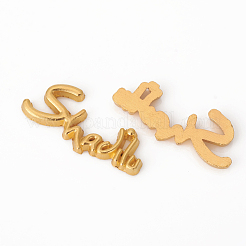 合金カボション  UVレジンDIY用  エポキシ樹脂  プレスジュエリー  言葉  ゴールドカラー  10x24x1.5mm&nbsp;PALLOY-CJC0001-47G