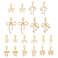 20Pcs 10 Styles Bowknot Alloy Pendant Locking Stitch Markers&nbsp;HJEW-SC00176