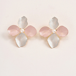 Alloy Imitation Pearl Flower Stud Earrings&nbsp;OJ1811