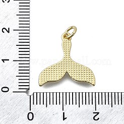 真鍮チャーム  シェルと  クジラの尾の形状  16KGP本金メッキ  17x17.5x2mm  穴：3.5mm&nbsp;KK-V010-24G
