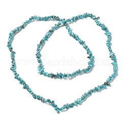 合成ターコイズビーズ連売り  染め  チップ  3~8x3~8mm  穴：1mm  80~81のCM。&nbsp;G-D283-3x5-10-01
