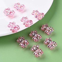 透明なアクリルパーツ  ABカラーメッキ  クマ  フラミンゴ  20x13.5x10.5mm  穴：1.4mm  約400個/500g&nbsp;MACR-S373-113-C01