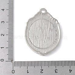 真鍮ペンダントカボションセッティング  プラチナ  オーバル  トレイ：21x17mm  36x26x5mm  穴：1.8mm&nbsp;LS-KK-V005-02P-01