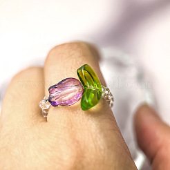 Handmade Lampwork Beaded Finger Rings&nbsp;WG8AEDA-03