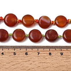 天然石カーネリアンビーズ連売り  フラットラウンド  染め＆加熱  11~12.5x5~6.5mm  穴：1~1.2mm  約28個/連  15.55~16.50''（39.5~41.9センチメートル）&nbsp;G-H342-A02-02