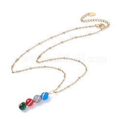 Natural White Jade Beads Pendants Necklace for Women&nbsp;NJEW-JN03762