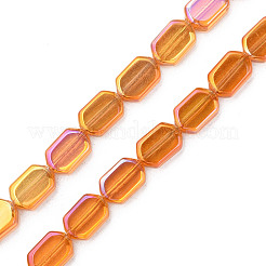 電気メッキ透明ガラスビーズ連売り  オーバル  ミックスカラー  9.5x6.5x3.5mm  穴：0.9mm  約78個/連  25.59インチ（65cm）&nbsp;EGLA-N008-017