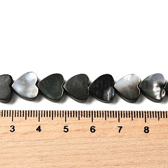 天然ブラックリップシェルビーズ連売り  ハート  10x10.5~11x3.5~4mm  穴：1.2mm  約38個/連  14.17''（36cm）〜14.25''（36.2cm）&nbsp;BSHE-D300-06B