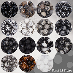 300Pcs 15 Styles Natural & Synthetic Mixed Gemstone Beads&nbsp;G-PH0002-34