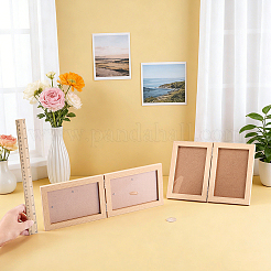 2個 2スタイル MDF 折りたたみフォトフレームスタンド  長方形  淡い茶色  122~173x122~172x24.5mm  1個/スタイル&nbsp;AJEW-FG0005-82A