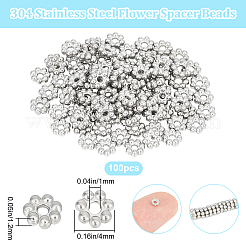100Pcs 304 Stainless Steel Spacer Beads&nbsp;STAS-BBC0004-34A