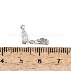 野菜 304 ステンレススチール チャーム  洗練された  ステンレス鋼色  変色防止  へちま  11x3x3mm  穴：1.2mm&nbsp;STAS-G356-06P-06