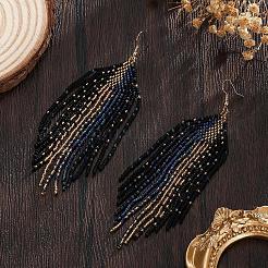 Bohemian Vintage Style Handmade Glass Seed Beads Dangle Earrings&nbsp;TY9837