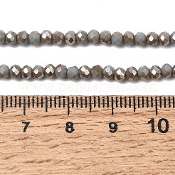 電気メッキガラスビーズセット  半分虹メッキ  多面カット  ロンデル  グレー  3x2mm  穴：0.8~1mm  約135~140個/連  11.81~13.38インチ（30~34cm）&nbsp;GLAA-F078-HR04