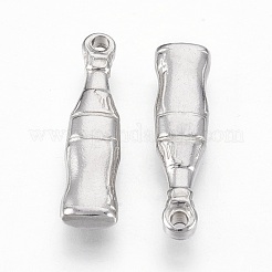 変色しにくい201ステンレススチールペンダント  ボトル  ステンレス鋼色  20.5x5x3mm  穴：1.4mm&nbsp;STAS-O118-60P