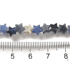 天然石ソーダライトビーズ連売り  スター  6x5.5x2mm  穴：0.8mm  約75個/連  14.57インチ（37cm）&nbsp;G-G085-B18-02