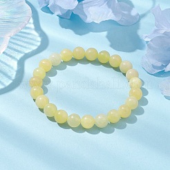 8.5mm Round Natural Topaz Jade Beaded Stretch Bracelets for Women Men&nbsp;BJEW-JB10512