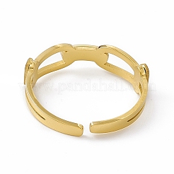 イオンプレーティング（IP）304ステンレススチールカフリング女性用  クラスプ形のオープンリング  14KGP本金メッキ  2.5~5mm  内径：usサイズ7（17.4mm）&nbsp;RJEW-C060-40G