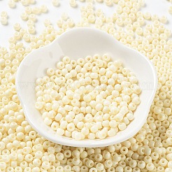 焼付塗装ガラスシードビーズ  ラウンド  古いレース  4x3mm  穴：1.2mm  約7650個/ポンド&nbsp;SEED-H002-I-A518