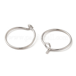Rhodium Plated 925 Sterling Silver Hoop Earring Findings&nbsp;STER-Q188-01A-P