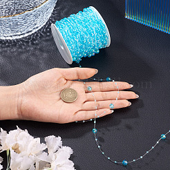 Acrylic Round Beaded Link Chains&nbsp;DIY-MB0007-001D