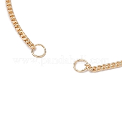 2個 2色 真鍮カーブチェーン ブレスレット作り  プラチナ·ゴールデン  6-3/4インチ（17cm）  穴：3mm  1pc /カラー&nbsp;AJEW-JB01329