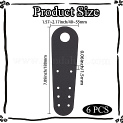 PUレザーローラースケートつま先ガード  ブラック  180x40~55x1.5mm  穴：5.5mm/ 20.5mm&nbsp;FIND-CY0001-98B
