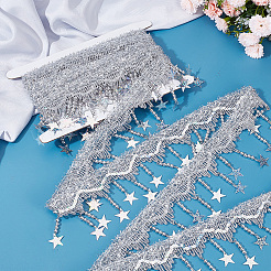 4.5M Sparkle Polyester Tassel Lace Trims&nbsp;OCOR-NB0001-68B
