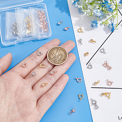 30セット3色の真鍮スプリングリング留め具とシリコンビーズ  ミックスカラー  17x7.5mm  10セット/カラー&nbsp;KK-PH0004-79
