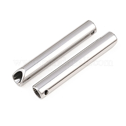 201ステンレススチールビッグペンダント  チューブチャーム  ステンレス鋼色  50x8mm  穴：2.3mm&nbsp;STAS-P437-05P