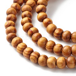 Round Natural Wood Mala Bead Bracelet&nbsp;BJEW-JB06907